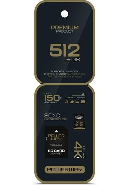 Powerway 512 GB 150MB/S Hızlı 4K Destekli Sdxc Hafıza Kartı