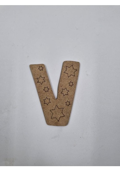 1 Adet Ahşap V Harfi Boyama Okul Dıy Etkinlik Aktivite Sanat 10 cm