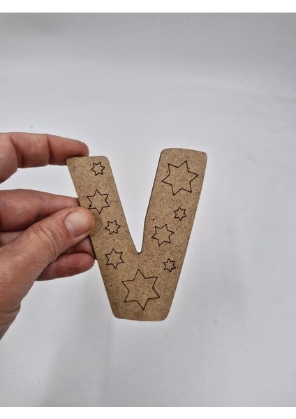 1 Adet Ahşap V Harfi Boyama Okul Dıy Etkinlik Aktivite Sanat 10 cm fiyatları