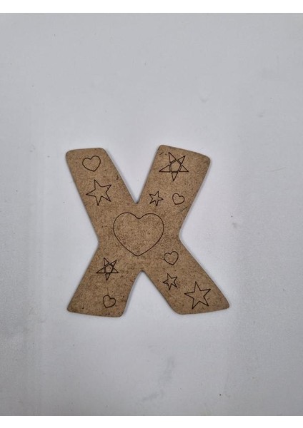 1 Adet Ahşap x Harfi Boyama Okul Dıy Etkinlik Aktivite Sanat 10 cm