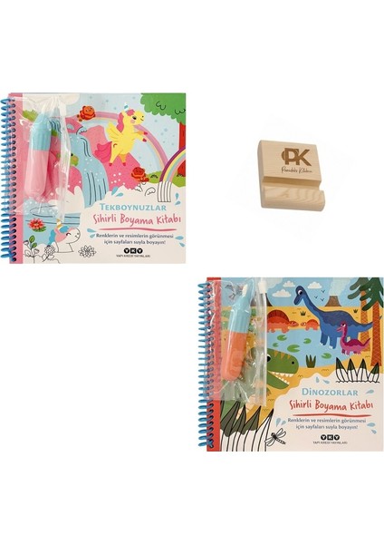 Yapı Kredi Tekboynuzlar ve Dinazorlar Sihirli Boyama Kitabı 0-6 Yaş + Telefon Standı