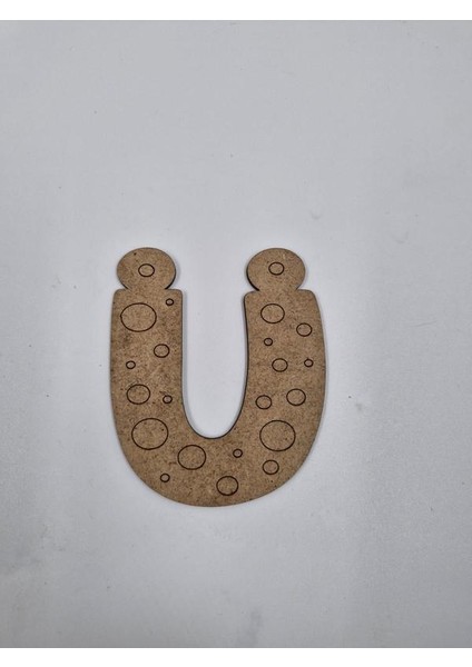 1 Adet Ahşap Ü Harfi Boyama Okul Dıy Etkinlik Aktivite Sanat 10 cm