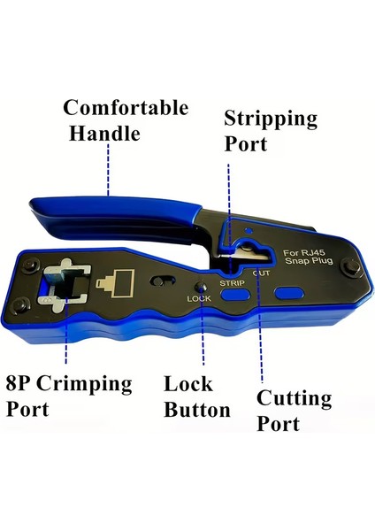 Yeni Nesil Mavi Ez CAT7/CAT6A/CAT6 8P8C Utp Yeni Nesil Sıkma Pensesi RJ45 RJ11 RJ12 Crimper Pensesi Network Aksesuarları fırsatları