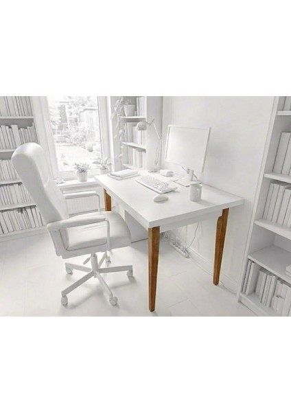 Iskandinav Tarzı Modern Çalışma ve Yemek Masası - 90X70 cm Ahşap Ayahlı 1.sınıf Mdf Meşe Desenli modelleri
