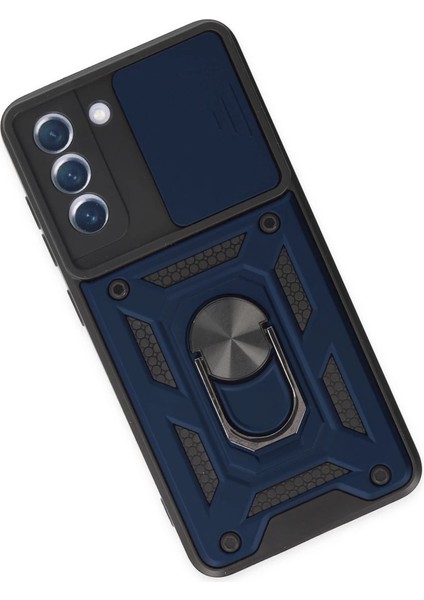 Samsung Galaxy S21 Fe Kılıf Pars Lens Yüzüklü Silikon - Lacivert modelleri