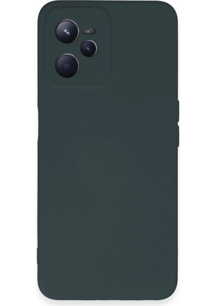 Realme C35 Kılıf Nano Içi Kadife Silikon - Koyu Yeşil