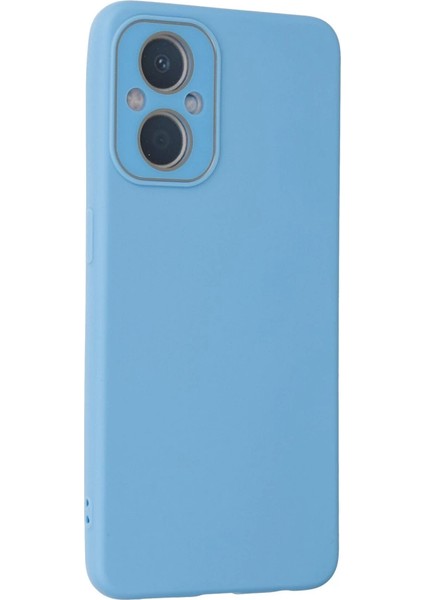 Oppo Reno 7 Lite Kılıf Lansman Glass Kapak - Mavi modelleri