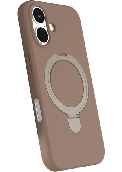 Apple Iphone 17 Regal Magsafe Standlı Kapak - Çöl Titanyum modelleri