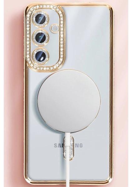 Samsung Galaxy S25 Kılıf Joke Simli Magneticsafe Kılıf - Mavi fiyatları