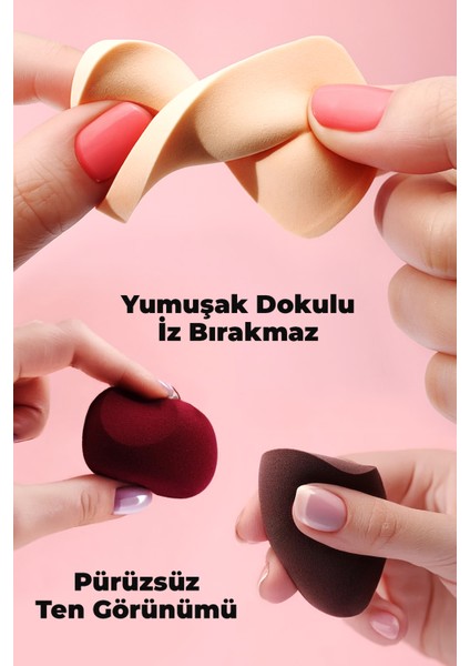 20’li Makyaj Sünger Seti Damla & Kesik Sünger, Pudra Pufları, Far Aplikatörü, Toka Hediyeli fiyatları
