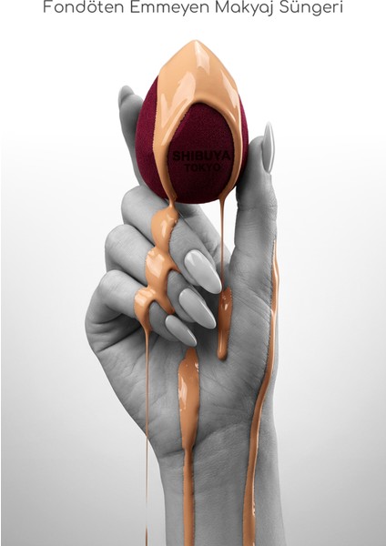 Üçgen Pudra Pufu ve Makyaj Süngeri 3’lü Set Kumaş Kese