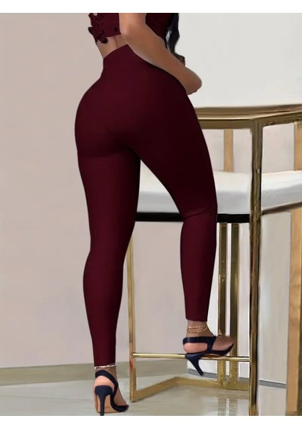 Kadın Yüksek Bel Belden Toka Detaylı Dalgıç Tayt fiyatları