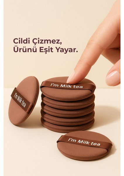 7’li Yuvarlak Pudra Pufu Makyaj Süngeri Seti Islak/kuru Parmak Bantlı Kutulu indirimleri