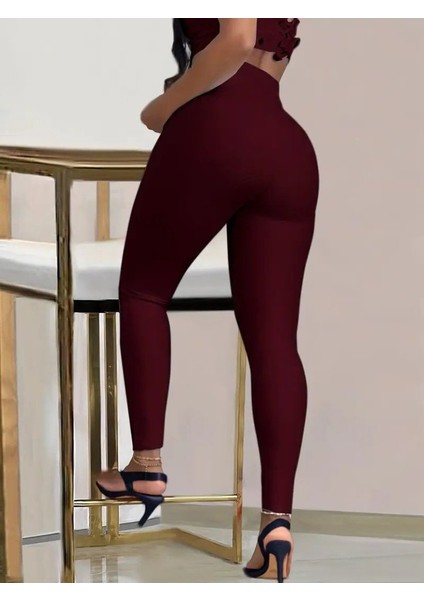 Kadın Yüksek Bel Belden Toka Detaylı Dalgıç Tayt modelleri