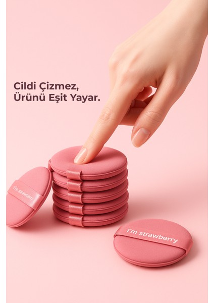 7’li Yuvarlak Pudra Pufu Makyaj Süngeri Seti Islak/kuru Parmak Bantlı Kutulu indirimleri