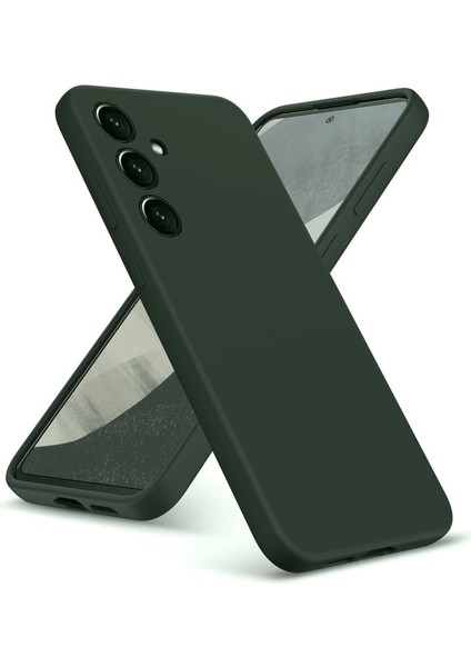 Samsung Galaxy A36 Kılıf Nano Içi Kadife Silikon - Koyu Yeşil