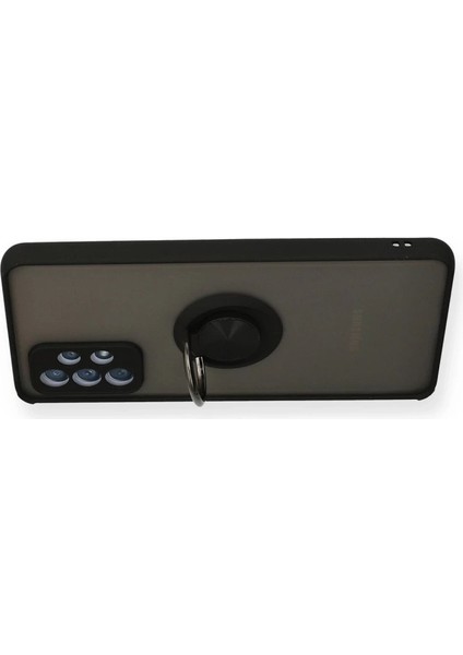 Samsung Galaxy A72 Kılıf Montreal Yüzüklü Silikon Kapak - Siyah modelleri