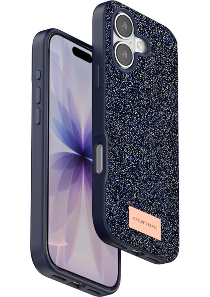 Onegif Apple Iphone 17 Bright Simli Kapak - Mavi