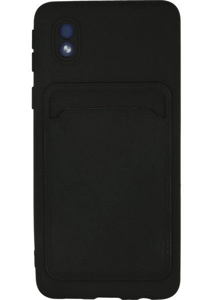 Samsung Galaxy A01 Core Kılıf Kelvin Kartvizitli Silikon - Siyah