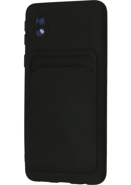 Samsung Galaxy A01 Core Kılıf Kelvin Kartvizitli Silikon - Siyah modelleri