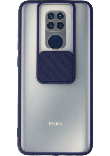 Xiaomi Redmi Note 9 Kılıf Palm Buzlu Kamera Sürgülü Silikon - Lacivert