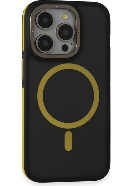 Joko Iphone 14 Pro Max Kılıf Rocky Magsafe Kapak - Siyah-Sarı