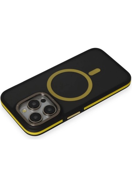 Joko Iphone 14 Pro Max Kılıf Rocky Magsafe Kapak - Siyah-Sarı modelleri