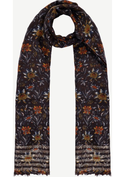 Çiçek Desenli Yün Şal
