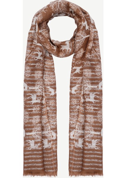 Geyik Desenli Yün Şal