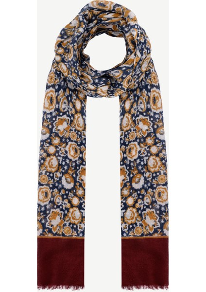 Çiçek Desenli Yün Şal