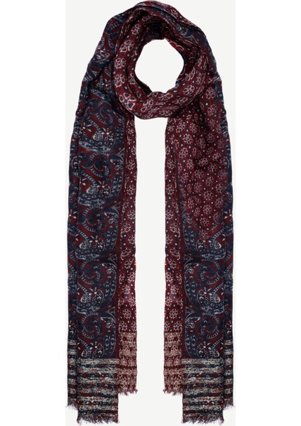 Karışık Desenli Yün Şal