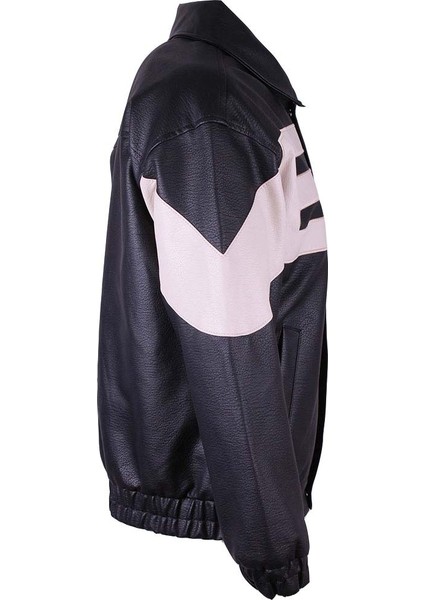 Baskılı Siyah Erkek Deri Ceket 940 fiyatları