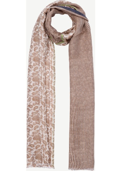 Tensel Karışımlı Çizgili Şal