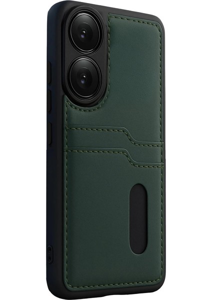 Oppo A38 Sara Kartvizitli Deri Kılıf - Yeşil fiyatları