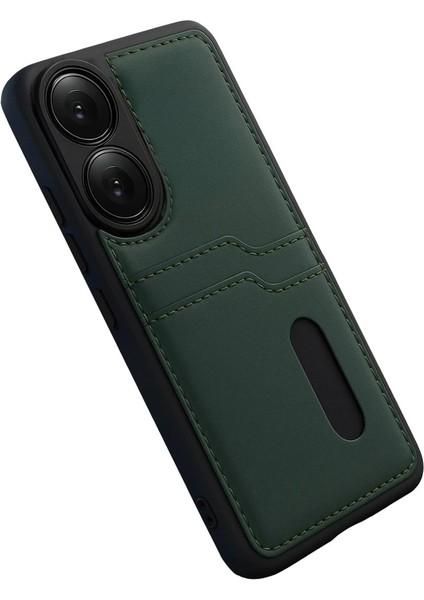 Oppo A38 Sara Kartvizitli Deri Kılıf - Yeşil fırsatları