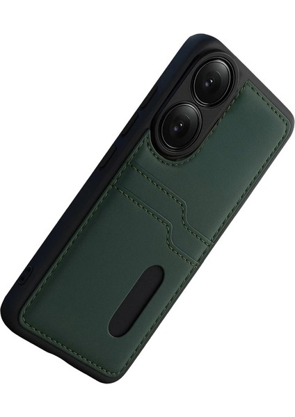 Oppo A38 Sara Kartvizitli Deri Kılıf - Yeşil indirimleri