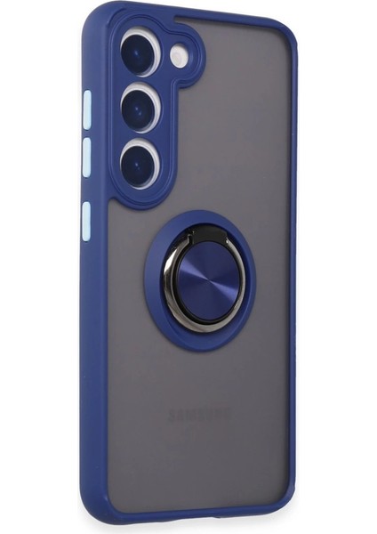 Samsung Galaxy S23 Kılıf Montreal Yüzüklü Silikon Kapak - Lacivert fiyatları