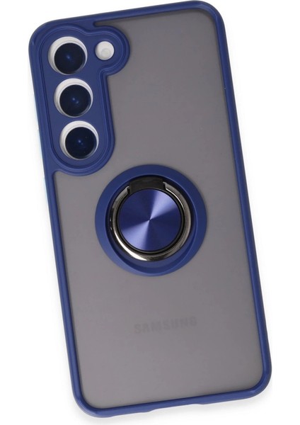 Samsung Galaxy S23 Kılıf Montreal Yüzüklü Silikon Kapak - Lacivert fırsatları
