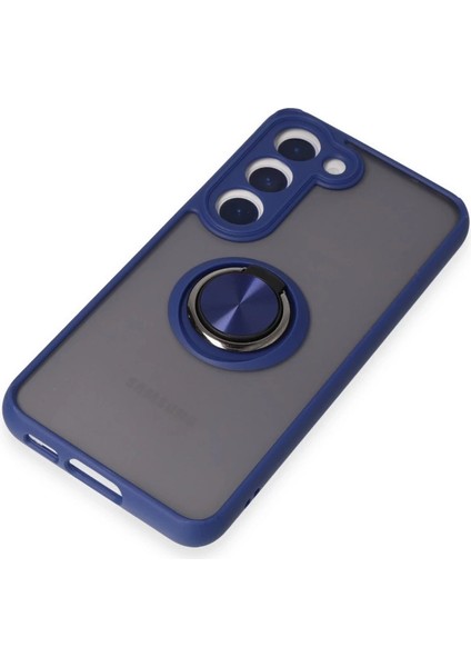 Samsung Galaxy S23 Kılıf Montreal Yüzüklü Silikon Kapak - Lacivert