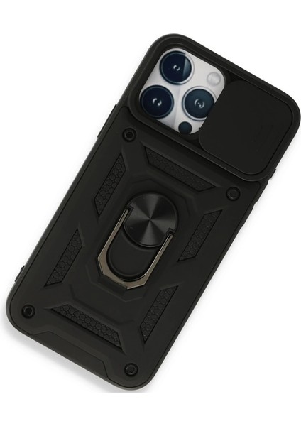 Iphone 15 Pro Kılıf Pars Lens Yüzüklü Silikon - Siyah fiyatları