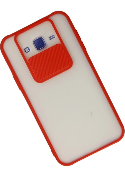 Samsung Galaxy J7 Kılıf Palm Buzlu Kamera Sürgülü Silikon - Kırmızı modelleri