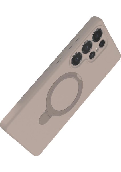 Samsung Galaxy S23 Ultra Regal Magsafe Standlı Kapak - Çöl Titanyum modelleri