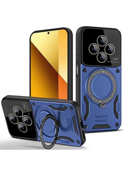 Xiaomi Redmi 14C Kılıf Joy Lens Standlı Kapak - Lacivert