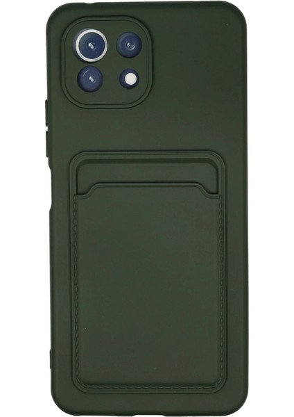 Xiaomi Mi 11 Kılıf Kelvin Kartvizitli Silikon - Koyu Yeşil