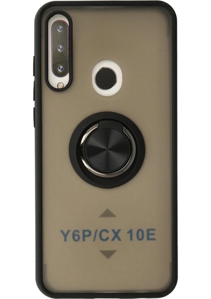 Huawei Y6P Kılıf Montreal Yüzüklü Silikon Kapak - Siyah