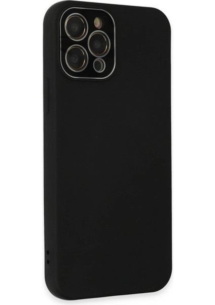 Iphone 12 Pro Max Kılıf Lansman Glass Kapak - Siyah modelleri