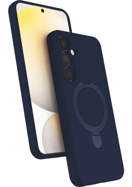 Samsung Galaxy A25 5g Regal Magsafe Standlı Kapak - Lacivert