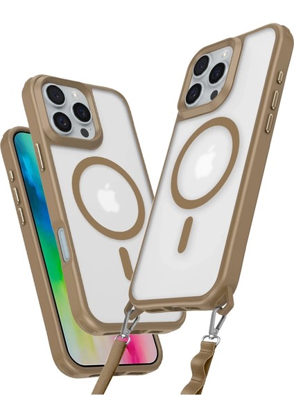 Iphone 16 Pro Kılıf Enka Magsafe Silikon Kılıf - Desert