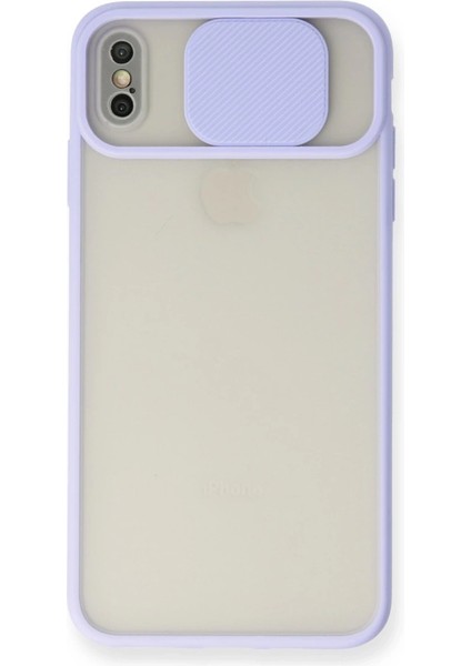 Iphone x Kılıf Palm Buzlu Kamera Sürgülü Silikon - Lila