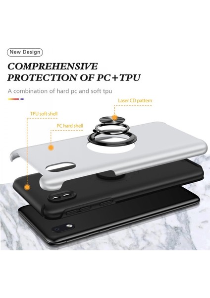 Samsung Galaxy A01 Core Kılıf Elit Yüzüklü Kapak - Gümüş fiyatları